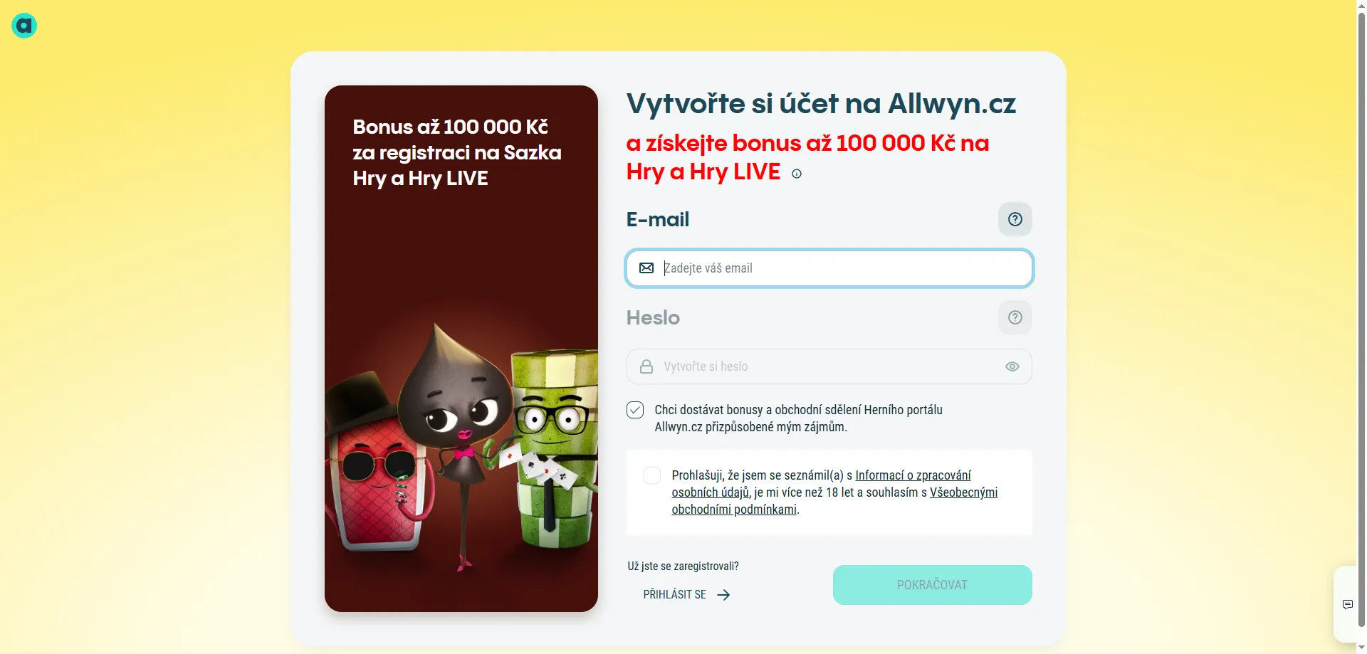 Registrace Sazka Casino CZ – krok za krokem průvodce